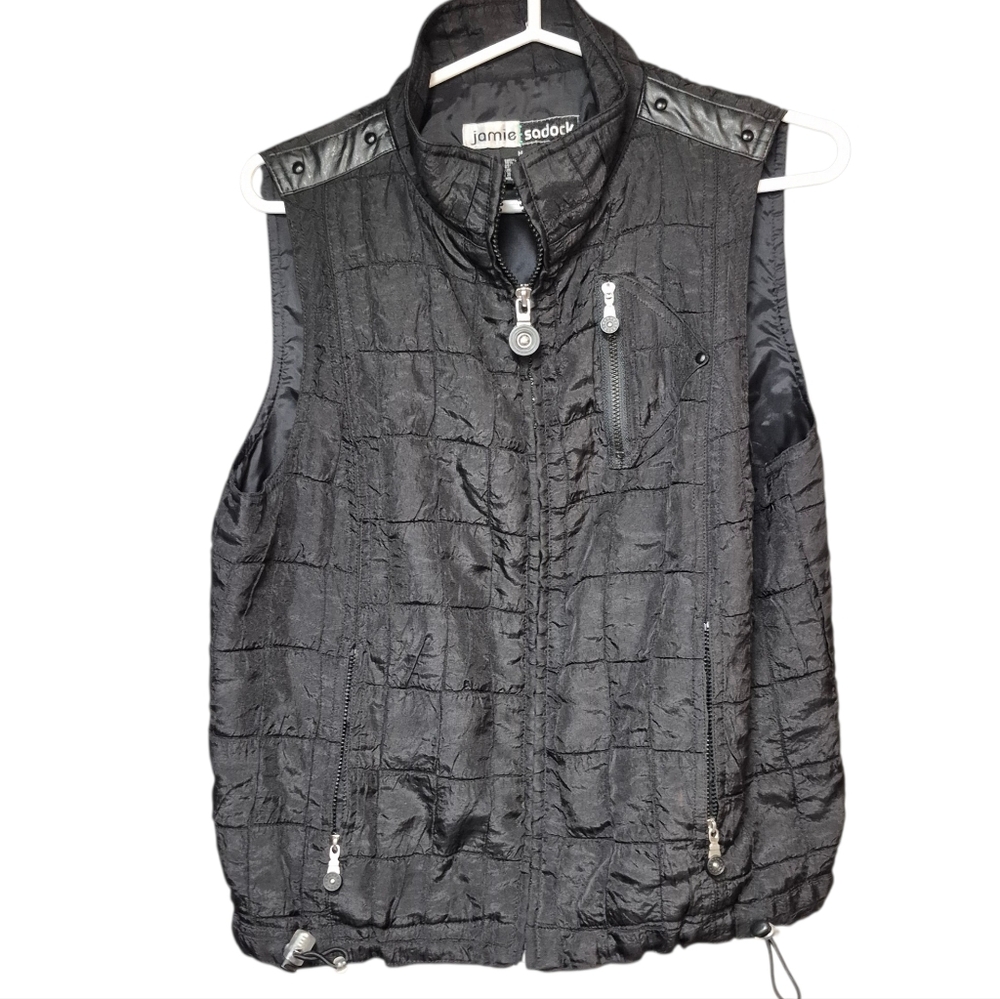 Jamie Sadock Vest Zip Up Golf Women's Size Medium Black Quilted